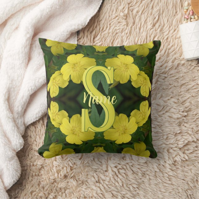 Aangepaste monogram met uw eerste naam Geranium Ku Kussen (Deken)