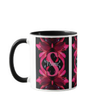 Aangepaste monogram met uw eerste naam lelie bloem