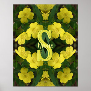 Aangepaste Monogram Met Uw Initiële Naam Ooievaars Poster