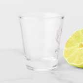 Aangepaste Monogram met zwart wit hert Antler Shot Glas (Links)