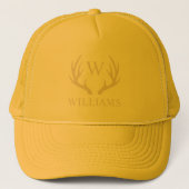 Aangepaste Monogram met zwart wit hert Antler Trucker Pet (Voorkant)