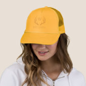 Aangepaste Monogram met zwart wit hert Antler Trucker Pet (In situ)