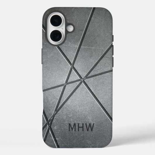 Aangepaste monogram metaal Patroon Case-Mate iPhone Case (Achterkant)