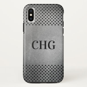 Aangepaste monogram metaal Patroon iPhone X Hoesje