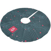 Aangepaste Monogram Modern Spruce Red Holiday Kerstboom Rok (Gekanteld)