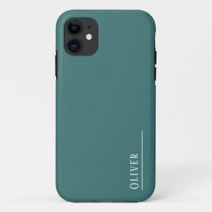Aangepaste monogram, moderne aqua groen iPhone 11 hoesje
