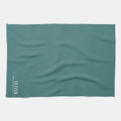 Aangepaste monogram, moderne aqua groen theedoek (Horizontaal)