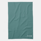 Aangepaste monogram, moderne aqua groen theedoek (Verticaal)