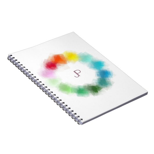 Aangepaste monogram Moderne Kleurrijke Sjabloon Notitieboek (Rechterzijde)