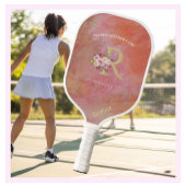 Aangepaste monogram moederdag kleurrijke flora pickleball paddle
