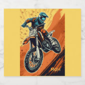 Aangepaste Monogram Motorcross Bier Etiket (Enkel label)