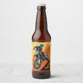 Aangepaste Monogram Motorcross Bier Etiket (Voorkant)