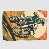 Aangepaste Monogram Motorcross Golfhanddoek (Horizontaal)