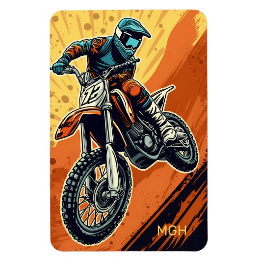 Aangepaste Monogram Motorcross Magneet (Verticaal)