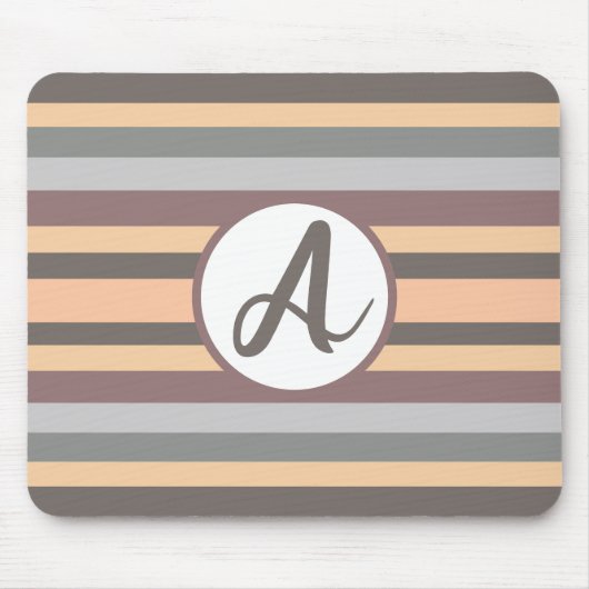 Aangepaste monogram Muismat – gestreept en geperso (Voorkant)