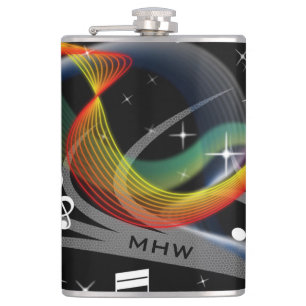 Aangepaste monogram muziekillustratie heupfles