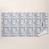 Aangepaste monogram muziekpatroon handdoek (Voorkant)