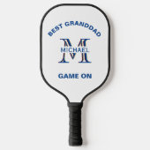 Aangepaste monogram naam Beste Grandad Pickleball Paddle (Voorkant)