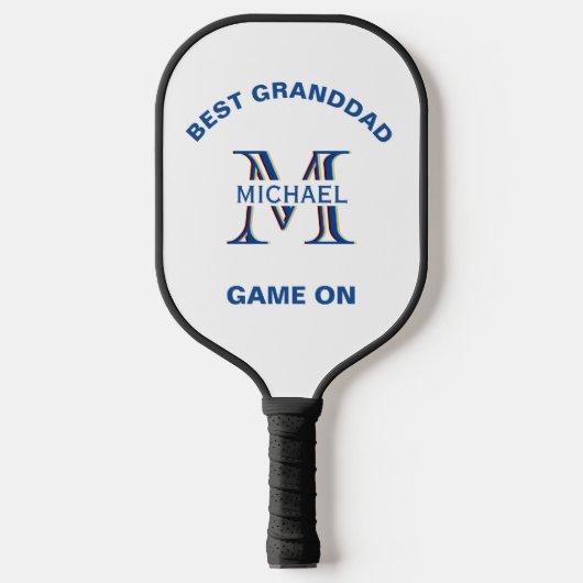 Aangepaste monogram naam Beste Grandad Pickleball Paddle (Voorkant)