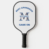 Aangepaste monogram naam Beste Grandad Pickleball Paddle (Achterkant)