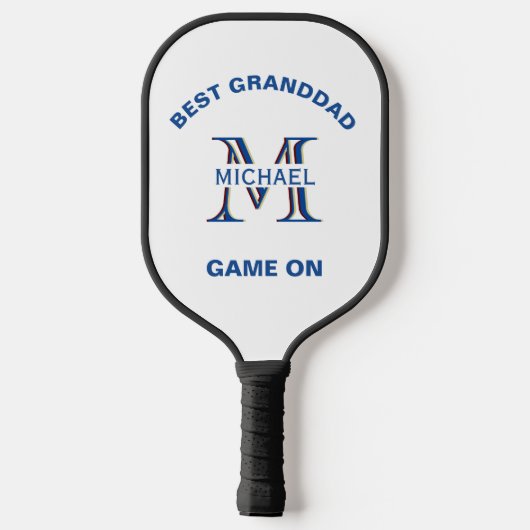Aangepaste monogram naam Beste Grandad Pickleball Paddle (Achterkant)
