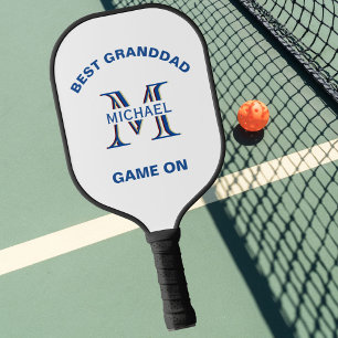 Aangepaste monogram naam Beste Grandad Pickleball Paddle