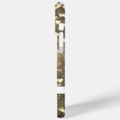 Aangepaste monogram naam Brown Heart Bokeh Art Case-Mate iPhone Case (Achterkant / Links)