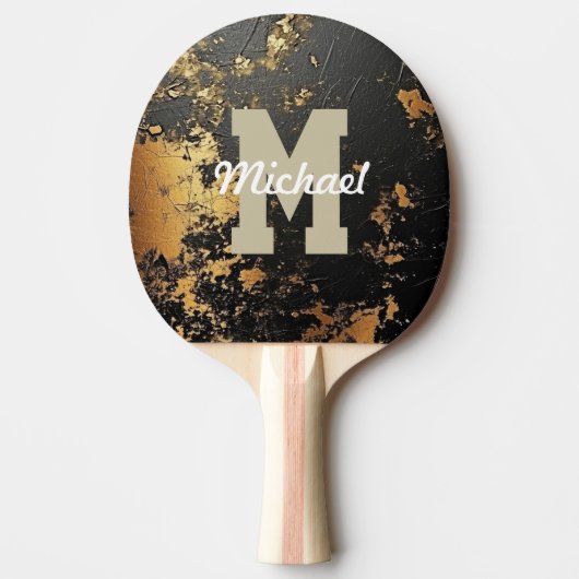 Aangepaste Monogram Naam Cool Sports Mannen Tafeltennisbatje (Voorkant)
