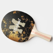 Aangepaste Monogram Naam Cool Sports Mannen Tafeltennisbatje (Zijkant)