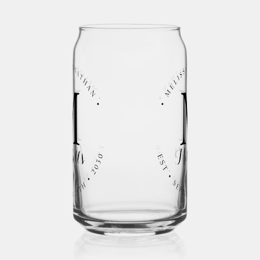 Aangepaste Monogram Naam Datum Moderne Elegante Br Blikvorm Glas (Links)