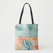 Aangepaste monogram naam Elegant gedempt veelkleur Draagtas (Voorkant)