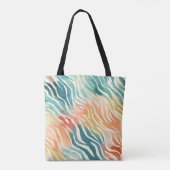 Aangepaste monogram naam Elegant gedempt veelkleur Draagtas (Achterkant)
