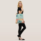 Aangepaste monogram naam Elegant gedempt veelkleur Draagtas (Op model)