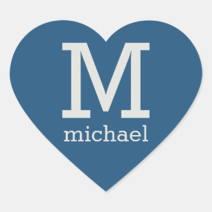 Aangepaste monogram, naam en kleurenstickers hart sticker