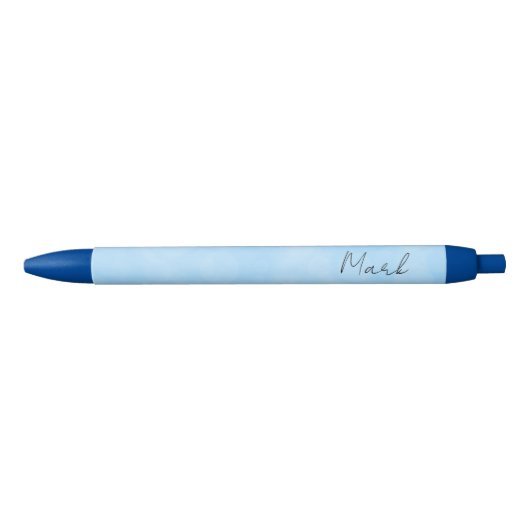 Aangepaste Monogram Naam Glimmering Blue Lights Sc Zwarte Inkt Pen (Voorkant)