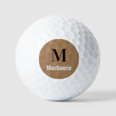 Aangepaste Monogram + Naam Golf Ball Golfballen (Voorkant)
