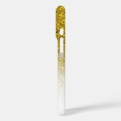 Aangepaste monogram naam goud glitters ombre Case-Mate iPhone case (Achterkant / Links)
