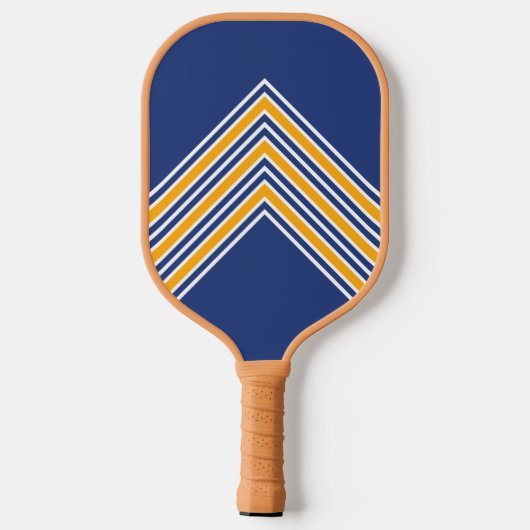 Aangepaste Monogram Naam Initialen Retro Navy Gold Pickleball Paddle (Achterkant)