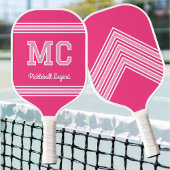 Aangepaste Monogram Naam Initialen Retro Roze Wit Pickleball Paddle