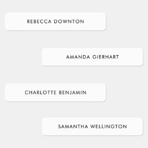 Aangepaste monogram naam Kleding Label zwart op wi