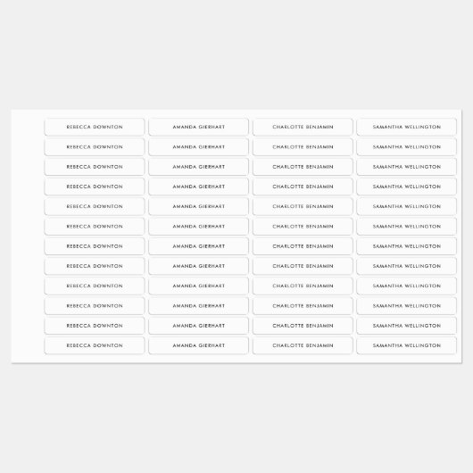 Aangepaste monogram naam Kleding Label zwart op wi (Vel)