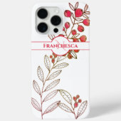 Aangepaste monogram naam laat Oranje bessen kunst Case-Mate iPhone Case (Achterkant)