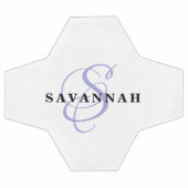 Aangepaste monogram naam Modern Fun Sports Paars Voetbal (Enkel)