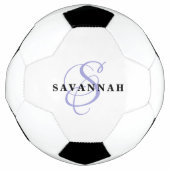 Aangepaste monogram naam Modern Fun Sports Paars Voetbal (Voorkant)