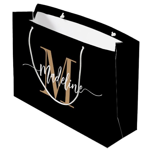 Aangepaste monogram Naam Moderne Manuscript Zwemme Groot Cadeauzakje (Achterkant Gekanteld)