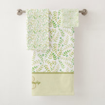 Aangepaste monogram naam Natuur Fern Leaf Pattern