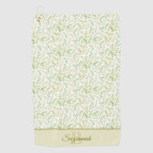 Aangepaste monogram naam Natuur Fern Leaf Pattern Golfhanddoek (Voorkant)