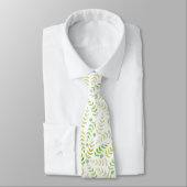 Aangepaste monogram naam Natuur Fern Leaf Pattern Stropdas (Gebonden)