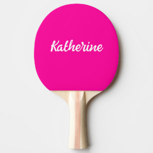 Aangepaste Monogram Naam Neon Roze Tafeltennisbatje
