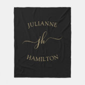 Aangepaste monogram naam op maat fleece deken (Voorkant)